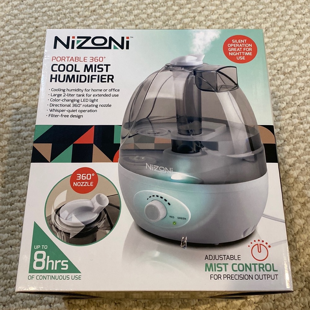 Nizoni portable 360 cool mist humidifier